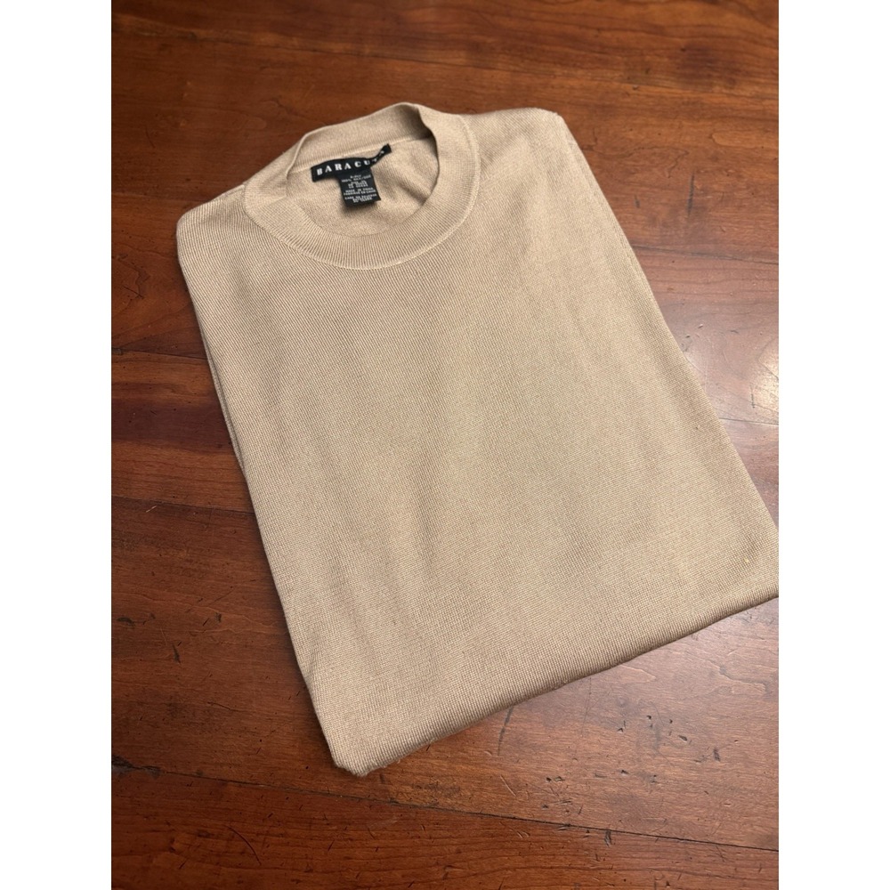 Baracuta Men's 100% Gold Silk Sweater xL‎ Short Sleeve 4-ply